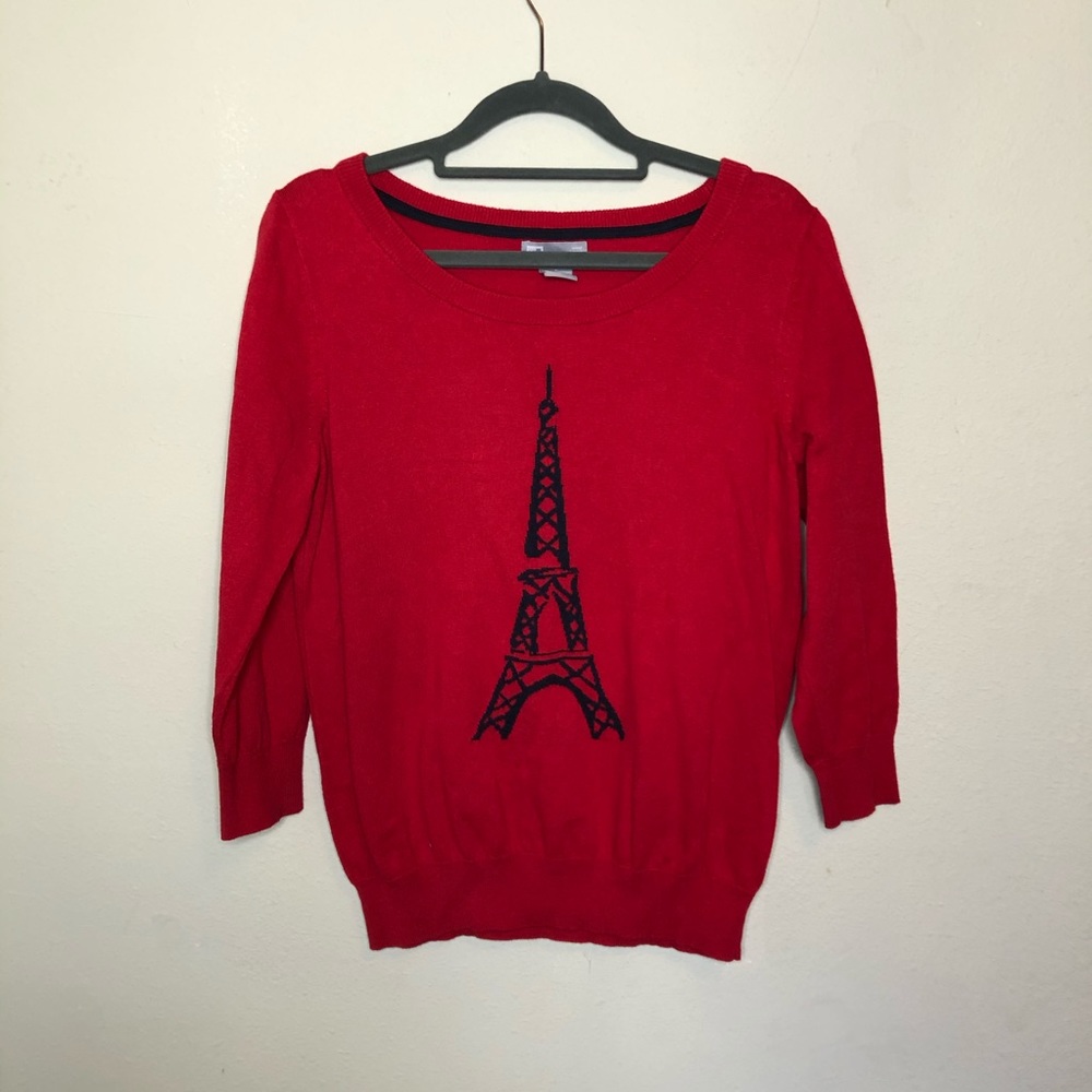 Wool Blend Eiffel Tower Sweater Size Large